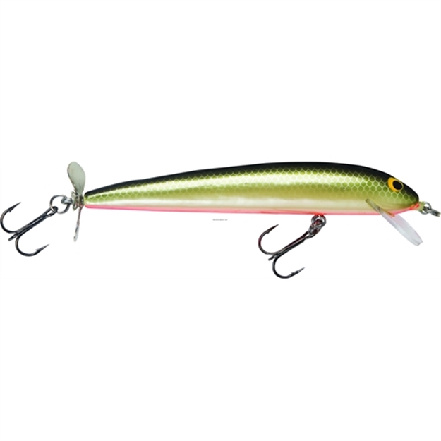 Picture of Bagley Lures Bang-O-Lure Balsa Spin Tail Minnow, 4 1/4", 1/4 Oz, Tennessee Shad/Orange Belly