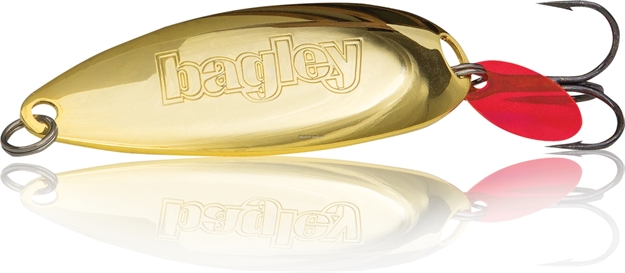 Picture of Bagley Lures Brite Casting Spoon With Red Tab, 1/2 Oz, Gold Plated Mirror Finish