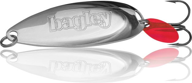 Picture of Bagley Lures Brite Casting Spoon With Red Tab, 1/2 Oz, Silver Plated Mirror Finish
