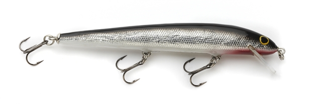 Picture of Bagley Lures Bang-O-Lure Balsa Minnow, 5 1/4", 3/8 Oz, Black Back/Silver Foil