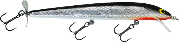 Picture of Bagley Lures Bang-O-Lure Balsa Spin Tail Minnow, 5 1/4", 3/8 Oz, Black Back/Silver Foil