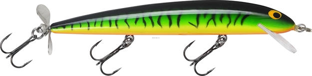 Picture of Bagley Lures Bang-O-Lure Balsa Spin Tail Minnow, 5 1/4", 3/8 Oz, Hot Tiger