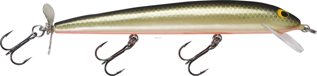 Picture of Bagley Lures Bang-O-Lure Balsa Spin Tail Minnow, 5 1/4", 3/8 Oz, Tennessee Shad/Orange Belly