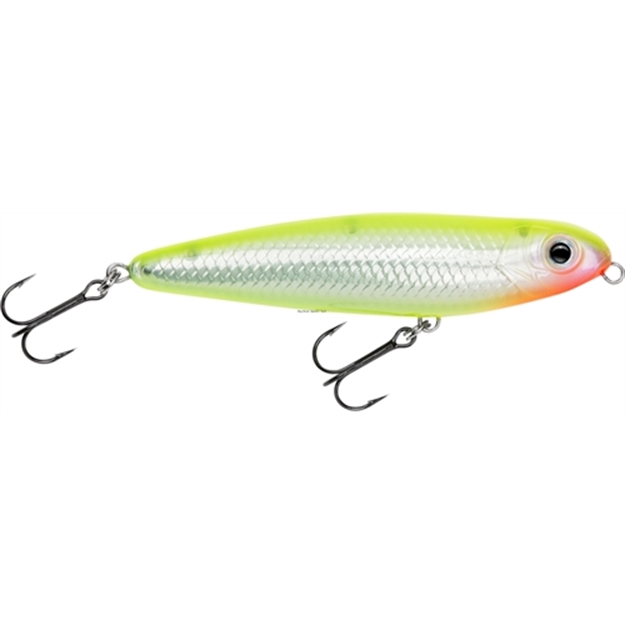 Picture of Bagley Lures Rattlin' Finger Mullet Topwater Lure, 3 1/2", 3/8 Oz, Silver Chartreuse