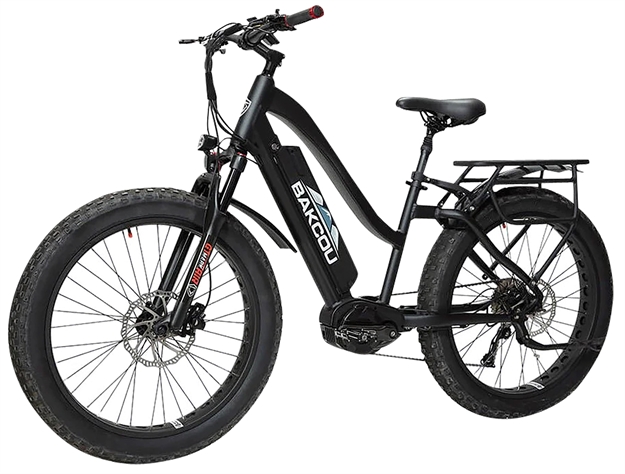 Picture of Bakcou E-Bikes B-Mst24-B-B21 Mule ST 24 Matte Black 16" W/Stand Over Height OF 24" Frame, Shimano Alivio Hill-Climbing 9 Speed Bafang M620 Ultra Motor, 35+ Mph Speed BMST24BB21