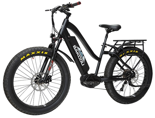 Picture of  Bakcou E-Bikes Bmst26bb21 Mule ST 26 Matte Black 18" W/Stand Over Height OF 26" Frame, Shimano Alivio Hill-Climbing 9 Speed Bafang M620 Ultra Motor, 35+ Mph Speed 9501298582298