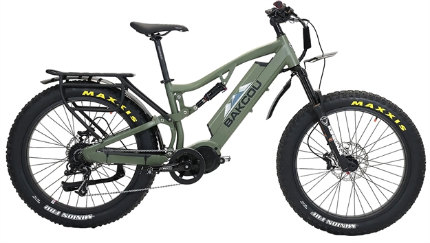 Picture of  Bakcou E-Bikes Bs19gb25 Storm 25 Large Matte Army Green 19" W/Stand Over Height OF 30.50" Frame, Sram 9Sp, 40T Front & Sram 11-34T Rear Cassette Bafang M620 Ultra Motor 679628564432