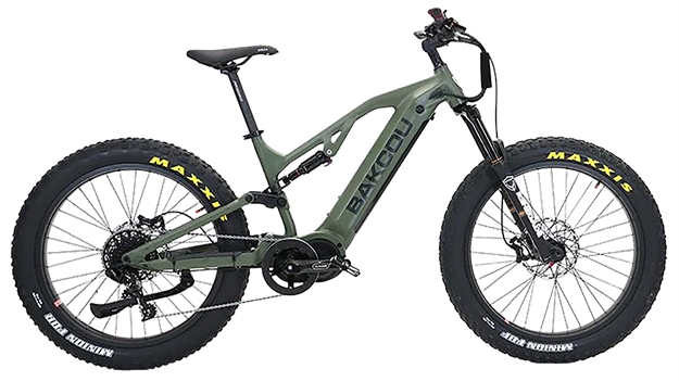 Picture of  Bakcou E-Bikes Bsc19gb21 Scout Large Matte Army Green 19" Frame, 11 Speed Sram Nx, 11-42T Rear Cassette Bafangultra Mid-Drive Motor