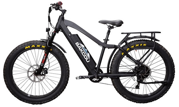 Picture of  Bakcou E-Bikes Bfbb25 Flatlander  Matte Black 18" W/Stand Over Height OF 26" Frame, Shimano Alivio Hill-Climbing 9 Speed Bafang 750W High-End Rear Hub Motor, 25+ Mph Speed