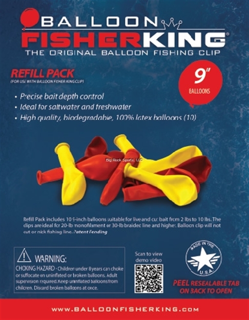 Picture of Balloon Fisher King 9" Latex Balloon Refill W/5"Latex Balloons 10