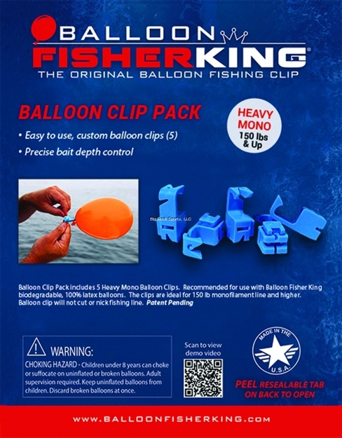 Picture of Balloon Fisher King Balloon Clip Pack Heavy Mono 5Ct