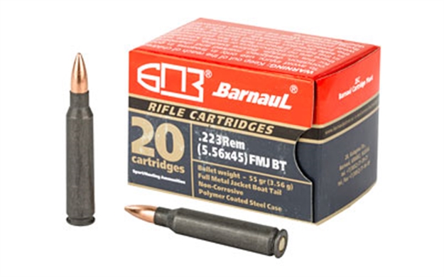 Picture of Barnaul Ammunition Rifle Ammo 223 Rem 55Gr Fmjbt Steel Polycoated Case