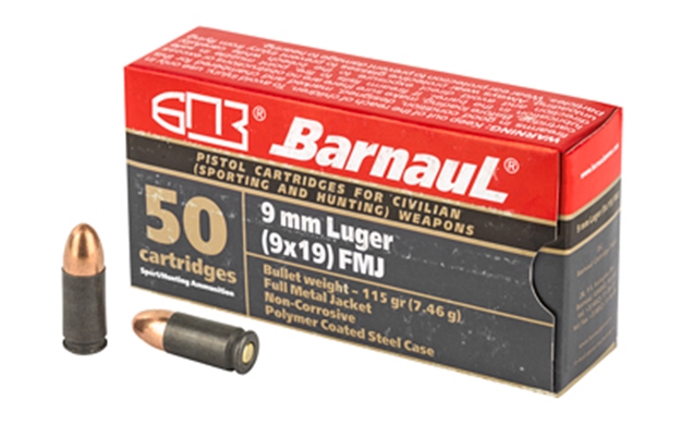 Picture of Barnaul Ammunition 9Mm 115Gr Fmj Steel Case 50/10