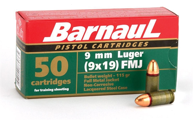 Picture of Barnaul Ammo - Mks Barnaul 9Mm Luger 115Gr Fmj Lacq  500/Rd