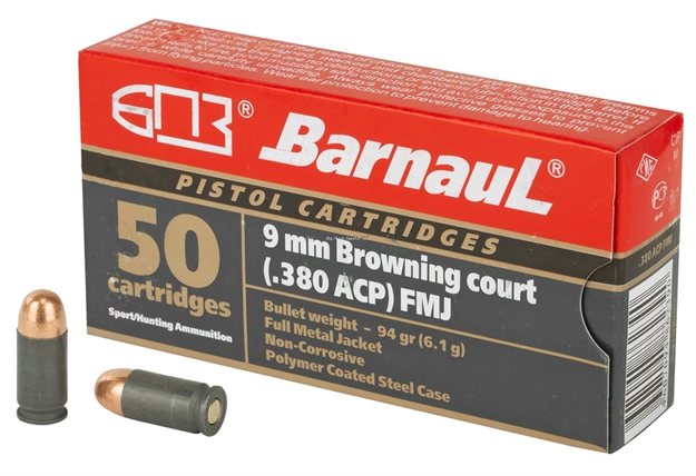 Picture of Barnaul Ammunition 380Acp 94Gr Fmj Steel Case 50/20