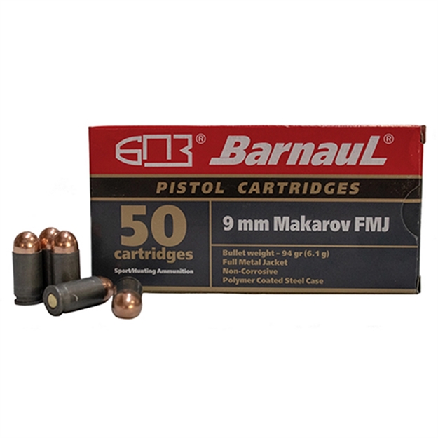 Picture of Barnaul Ammunition 9Mm Makarov 94Gr Fmj Steel Case 50/20