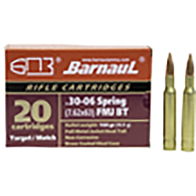 Picture of Barnaul Ammunition Rifle Ammo 30-06 Springfield 168Gr Fmjbt Steel Polycoated Case