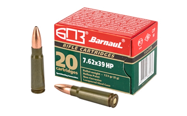 Picture of Barnaul Ammunition Rifle Ammo 7.62X39 123Gr HP Steel Lacquered Case