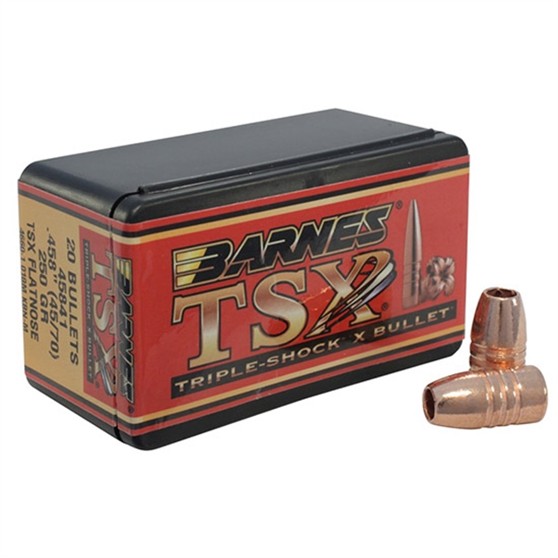 Picture of  Barnes Bullets 30629 Tsx  45-70Gov 250Gr Flat Base Flat Nose 20/Box 716876458417