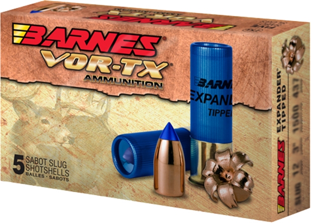 Picture of Barnes Vor-Tx 12Ga 2.75" 438Gr Expander Tip Slug 5Rd 20Bx/Cs 20733