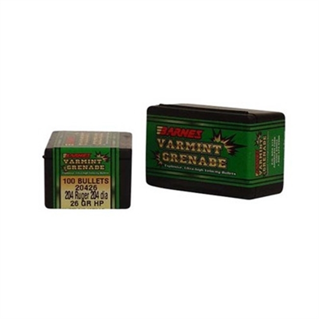 Picture of Varmint Grenade 20 Caliber (0.204'') Flat Base Bullets 30090 716876204267