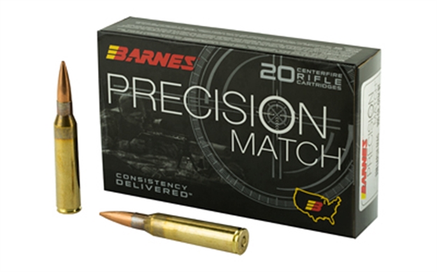 Picture of Barnes Bullets 30728 Precision Match  338Lapua Mag 300Gr Open Tip Match Boat Tail 20 Per Box/10 Case 716876150915 -