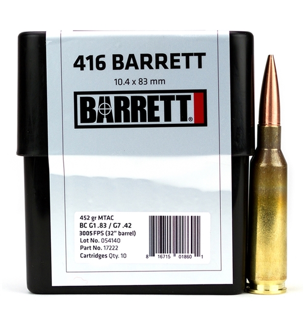 Picture of Barrett Firearms Ammo 416Bar 452Gr Mtac 10Rd 17222 816715018359