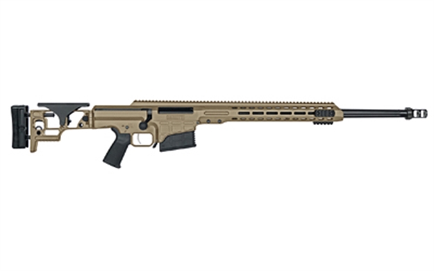 Picture of Barrett 18491 Mrad  308 Win 22" 10+1 Flat Dark Earth Cerakote Flat Dark Earth Folding With Adjustable Lop Stock Black Polymer Grip Right Hand 18491-BRT