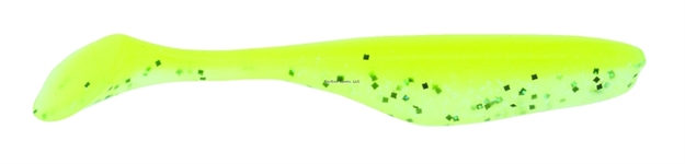 Picture of Bass Assassin 4" Walleye Turbo Shad Limetreuse Ghost 10 PK