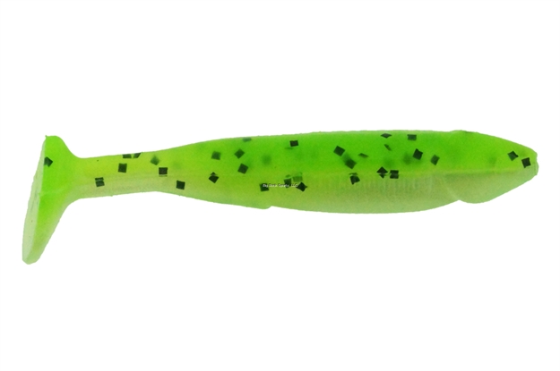 Picture of Bass Assassin Crappie Dapper Torpedo Shad Tail Swimbait, 2", Chartreuse Pepper Torpedo Shad, 10/Pack