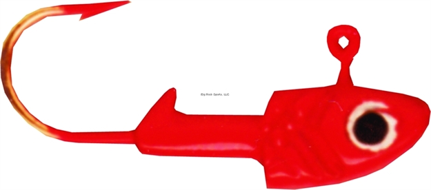 Picture of Bass Assassin Crappie Jighead, 1/16 Oz, #2 Hook, Red, 6/Pack