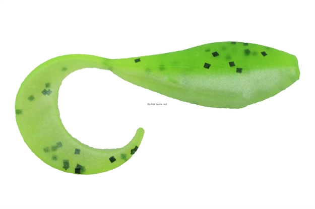 Picture of Bass Assassin Curly Shad Swimbait, 2", Chartreuse Pepper Shad, 10/Pack