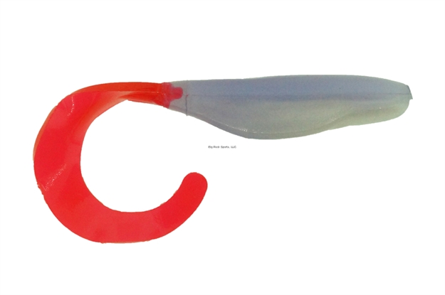 Picture of Bass Assassin Curly Shad Swimbait, 4", Albino/Firetail, 10/Pack