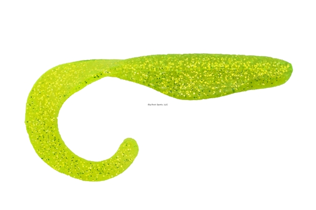 Picture of Bass Assassin Curly Shad Swimbait, 4", Chartreuse Silver Glitter, 10/Pack