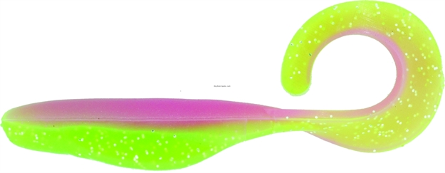 Picture of Bass Assassin Curly Shad Swimbait, 4", Electric Chicken, 10/Pack
