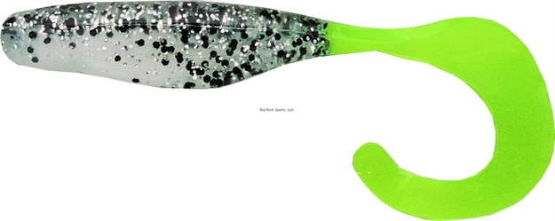 Picture of Bass Assassin Curly Shad Swimbait, 4", Salt & Pepper Silver Phantom/Chartreuse Tail, 10/Pack