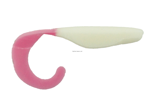 Picture of Bass Assassin Curly Shad Swimbait, 4", White/Pink Tail, 10/Pack