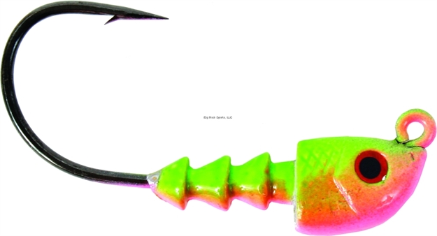 Picture of Bass Assassin JA Series Jighead, 1/4 Oz, 4/0 Hook, Electric Chicken, 4/Pack