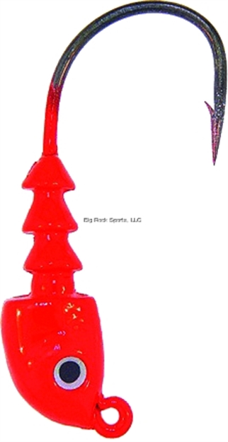 Picture of Bass Assassin JA Series Jighead, 1/4 Oz, 4/0 Hook, Red, 4/Pack