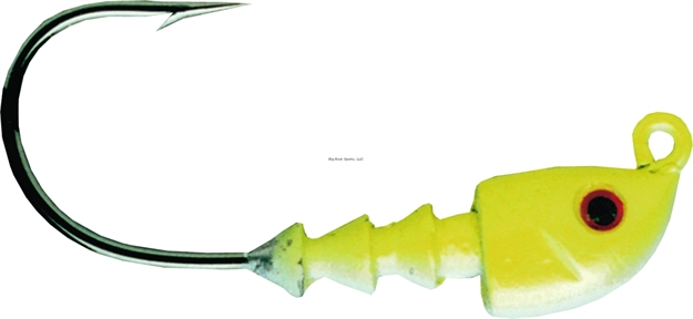 Picture of Bass Assassin JA Series Jighead, 1/8 Oz, 3/0 Hook, Chartreuse Flash, 4/Pack