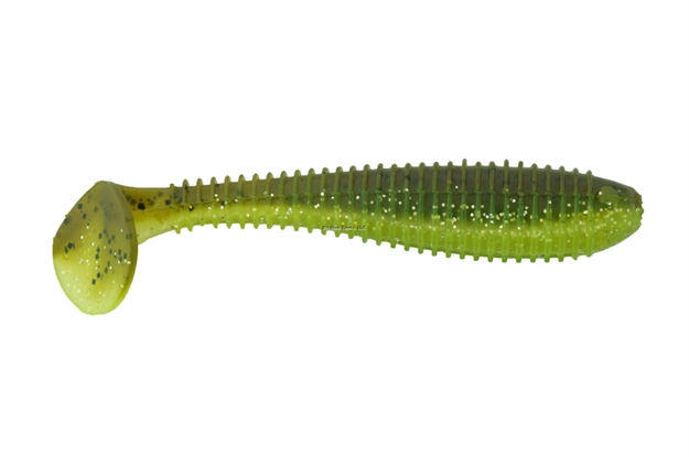 Picture of Bass Assassin Lit'l Boss Swimbait 3.5" 6 Count Green Pumpkin/Chart SL GL FW
