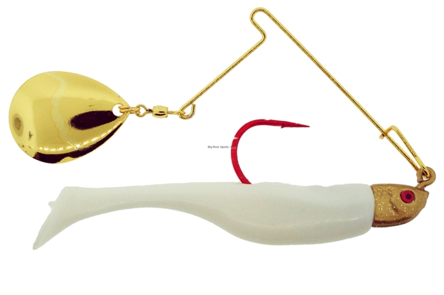 Picture of Bass Assassin Red Daddy Jig Spinner Combo, 4", 1/4 Oz, White, 2/Pack