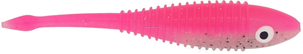 Picture of Bass Assassin Salty Snack Soft Jerkbait, 5", 3/Pack, 5/0 Wide Gap Hook, Pink Ghost