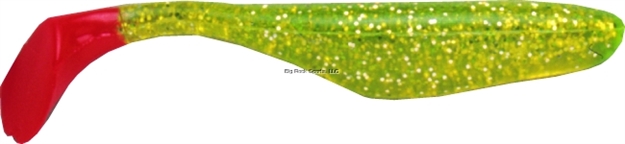 Picture of Bass Assassin Sea Shad Swimbait, 4", Chartreuse Silver Glitter/Red Tail, 10/Pack