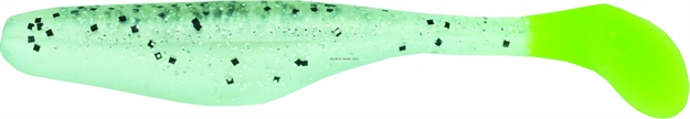 Picture of Bass Assassin Sea Shad Swimbait, 4", Salt & Pepper Silver Phantom/Chartreuse Tail, 10/Pack
