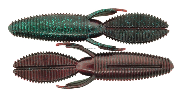 Picture of Bass Assassin Skunk Ape 4.25" 7 CT  Red Shad Green Glitter