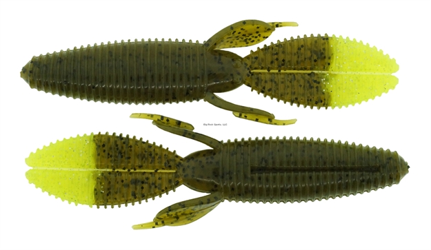 Picture of Bass Assassin Skunk Ape 4.25" 7 CT Green Pumpkin Chart. Silver Glitter