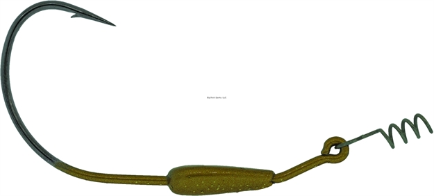 Picture of Bass Assassin Weighted Swim Hook, 1/4 Oz, 5/0 Hook, Gold, 3/Pack