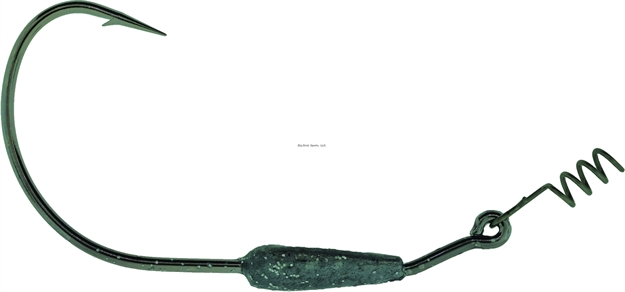 Picture of Bass Assassin Weighted Swim Hook, 1/8 Oz, 5/0 Hook, Clear/Silver Glitter, 3/Pack