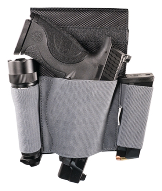 Picture of  Lockdown 110126 Night Guardian Low Profile Holster Black/Gray Nylon Fits Compact Semi-Autos TO Full Frame Revolvers Ambidextrous 661120001386